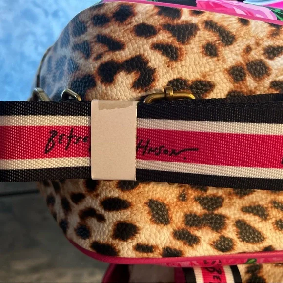 Betsey Johnson Pink and Brown Pickle Ball Bag with Leopard Print - Picture 9 of 16